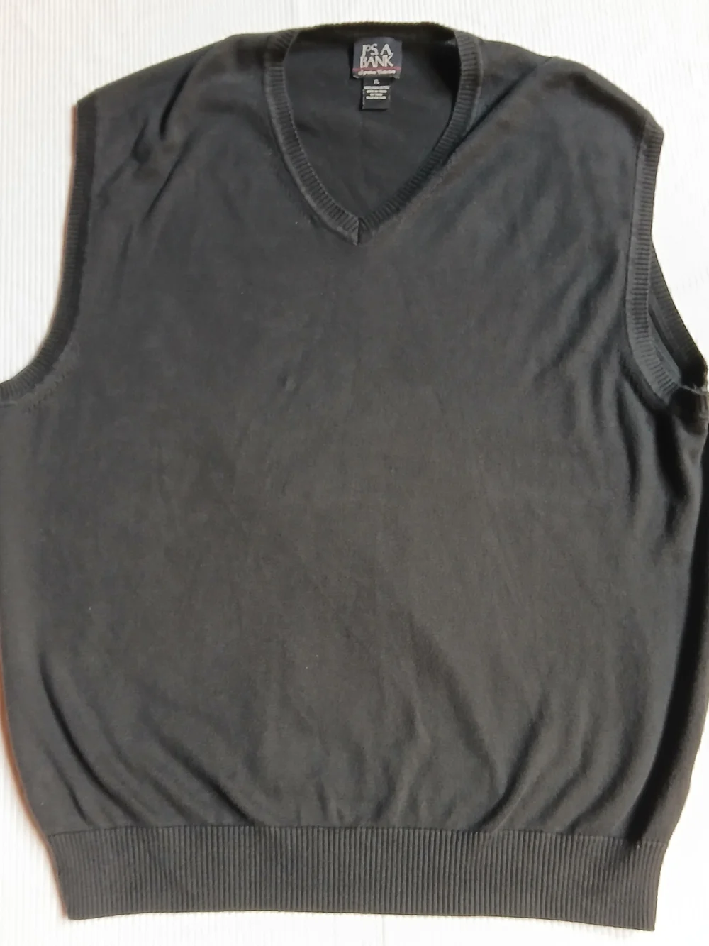 Jos. A. Bank Signature Collection Black V-Neck Sweater Vest XL Pima Cotton